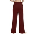 thumbnail image 3 of Gibobby Pantalones dama Pantalones deportivos casuales para mujer Pantalones de color cómodos Pijamas de yoga sólidos Pantalones largos(Vino， S), 3 of 5