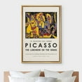 thumbnail image 3 of IDEA4WALL Framed Canvas Print Lunch on The Grass by Pablo Picasso Historic Cultural Illustrations Fine Art Traditional Colorful Retro Poster for Living Room, Bedroom, Office - Natural 16"x24", 3 of 5