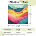 thumbnail image 2 of Colorful Tie Dye Mountain Pattern Square Fitted Tablecloth with Elastic Edge,Square Table Cover,Washable Elastic Table Cover for Home Kitchen Party Decor 34"x34", 2 of 6