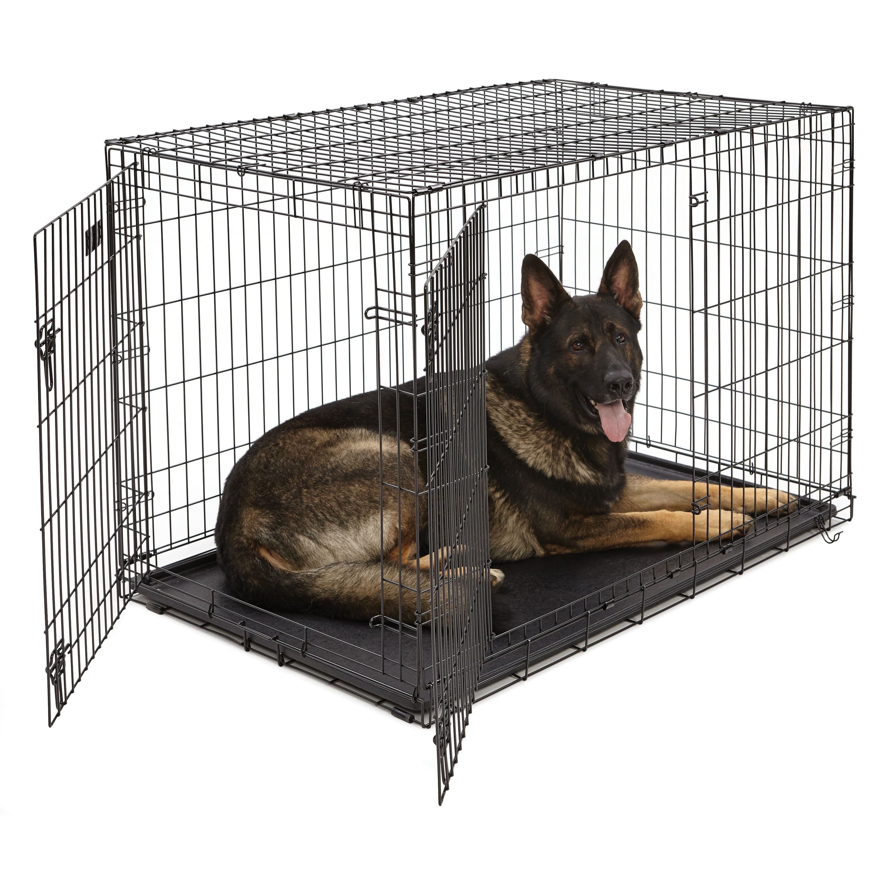 MidWest iCrate 42" Folding Metal Dog Crate Double Door 42-Inch w/Divider 