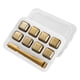 thumbnail image 5 of Cubitos de hielo de acero inoxidable, piedras para whisky con bandeja, piedras para enfriar jugo de vino, para bebidas de whisky, café y otras bebidas 8 Oro con Clip, 5 of 8