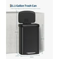 thumbnail image 3 of Trilenars 21 Gallon/80 Liter Metal Trash Can with Lid,Large Garbage Can for Kitchen,Rustproof Step-on Kitchen Metal Trash Bin with Liner Rim,Rear Handle,Soft Close Plastic Lid,Black, 3 of 6