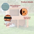 thumbnail image 3 of TRIXIE Weatherproof Outdoor 2-Story Small Wooden Small Animal Hutch Run & Pull-Out Tray, Brown, 3 of 7
