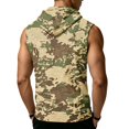 thumbnail image 7 of Mens Sleeveless Hoodie Camouflage Pattern Drawstring Hooded Vest with Kangaroo Pocket Relaxed Fit Sportswear Top, 7 of 7