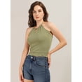 thumbnail image 3 of Prettify Women's Straight Regular Green Sleeveless Round Neck Western Top - Medium, 3 of 5