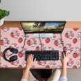 thumbnail image 4 of Long Mouse Pads for Desk,Pink Cow Strawberry Scarf Pattern Desk Mats on Top Of Desks, Desk Mouse Pad Extra Large with 3mm Non-Slip Base and Stitched Edge for Gaming,Office,Work,Home 47.3"x23.6", 4 of 6