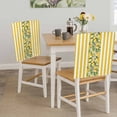 thumbnail image 5 of Summer Plant Chair Covers Set of 1 Retro Lemon Leaf Yellow Stripe Chair Back Covers Stretch Removable Washable Slipcovers Protector for Dining Room Kitchen Party Decor, 5 of 9