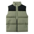 thumbnail image 2 of APEXFWDT Men's Puffer Vest Winter Outdoor Zipper Sleeveless Warm Puffey Jacket Casual Lightweight Quilted Stand Collar Vest Size M To 3XL, 2 of 8