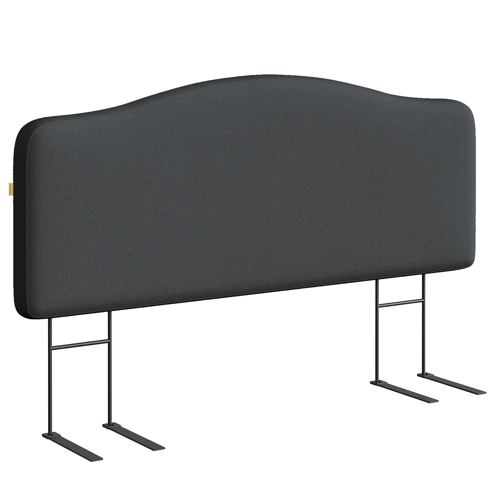 Pinmoco Upholstered Headboard for Full Bed, Height Adjustable and Memory Foam Arc-shaped Head Board, Gray