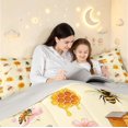 thumbnail image 4 of Erosebridal Cute Bug Bee Queen Comforter Set,Dreamy Floral Comforter Sets Queen,Cream Yellow,Light Gray Reversible,3-Piece,1 Comforter and 2 Pillowcases, 4 of 7