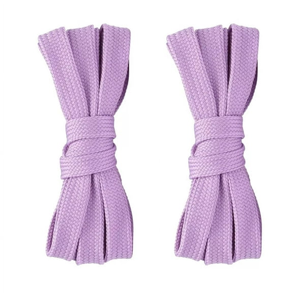 2pair Double Layers Flat Shoelaces Purple for Sneakers Adults Kids 24-72 Inch