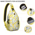 thumbnail image 4 of Lightweight Lemon Print Travel Sling Backpack, Retro Vintage Floral Pattern Crossbody Bag with Bright Yellow Fruit Print, Multi-Functional Storage, 4 of 6