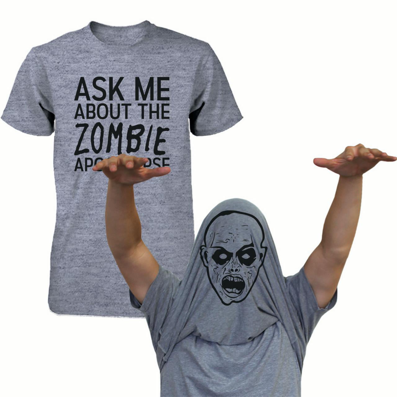 Premium Ask Me About My Zombie Kids Childs T-shirt Flip Tee Black T-Shirt 