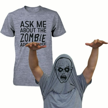 Ask Me About The Zombie Apocalypse Shirt Funny Flip Up Tee Halloween T-shirt Funny