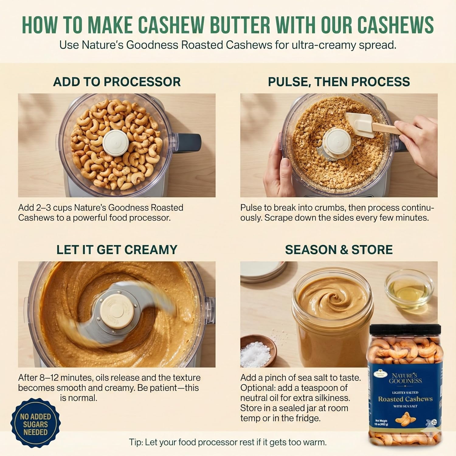 Cashews Lightly Salted, Roasted Nuts - 30 oz - Healthy Snack with Crunchy Rich Flavor & High Protein - Family Size