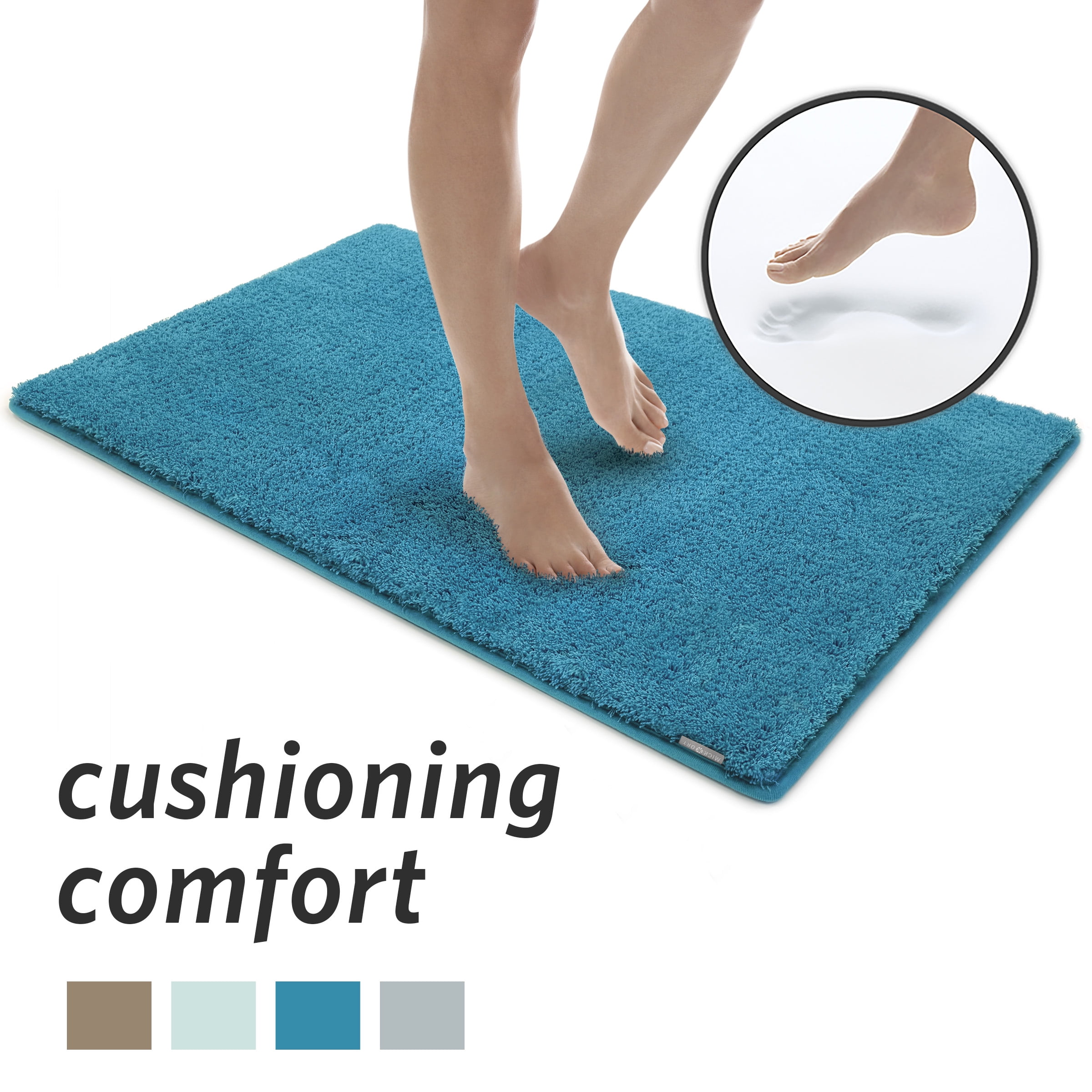 Microdry Soft & Cozy Memory Foam Bath Mat 21x34", Brown