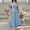 Blue, variant on Stylish Women's Fashion Collared Summer Long Dresses Pleated Flowing Hem Loose Maxi Dress Elegant Beach Clothes Coffee XL