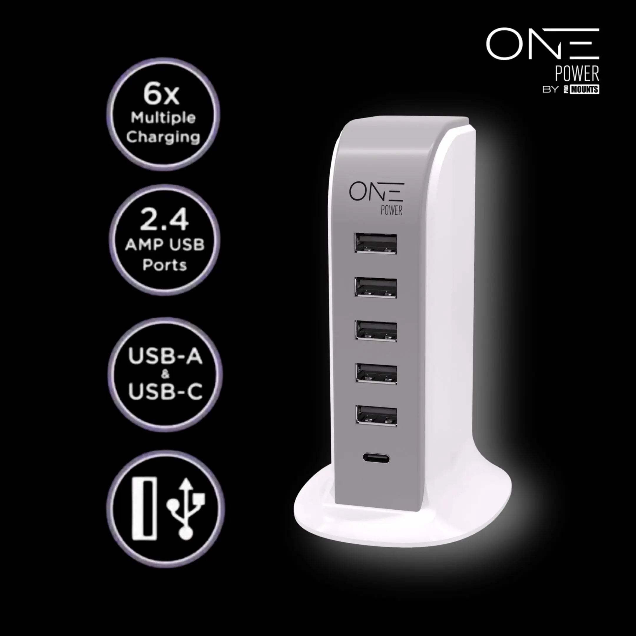 Promounts 6-Port USB-C Hub with Power Cable