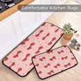 thumbnail image 5 of 2-Piece Kitchen Rugs Set Non-Slip Mats Carpet Floor for Kitchen, Bathroom (19.7"x27.6" & 19.7"x47.2") Red Bows and Polka Dots, 5 of 7