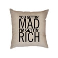 thumbnail image 1 of Don't Get Mad Get Rich Payback Funny Decorative Linen Throw Cushion Pillow Case with Insert, 1 of 6