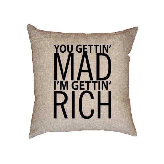 Don't Get Mad Get Rich Payback Funny Decorative Linen Throw Cushion Pillow Case with Insert