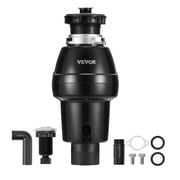 VEVOR Garbage Disposal, 3/4HP 3250RPM Continuous Feed Food Waste Disposer, EZ Connect Food Waste Grinding System with Sound Reduction, Power Cord & Splash Guard for Kitchen Sinks