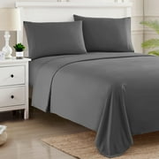 Sweet Home Collection 1800 Series Bed Sheets - Extra Soft Microfiber Deep Pocket Sheet Set - Gray, King