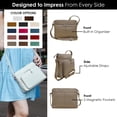thumbnail image 2 of ili New York Bolsos cruzados de cuero genuino para mujer - Organizador de bolso de hombro con bloqueo RFID premium con correa ajustable, 2 of 5