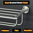 thumbnail image 3 of 24 inch Towel Shelf with Double Towel Bars,Towel Rack for Bathroom,SUS 304 Stainless Steel Wall Mount Towel Holder Storage,Brushed Nickel,GYT7060-LS, 3 of 6