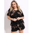 thumbnail image 2 of CASSIE LIZ Plus Size Womens Summer Sets 2X Fashion V Neck Brown Black Tie Dye Tops and Drawstring Shorts Sets Casual Lounge Workout Daily Vacation Outfit 2XL 18W 20W, 2 of 8