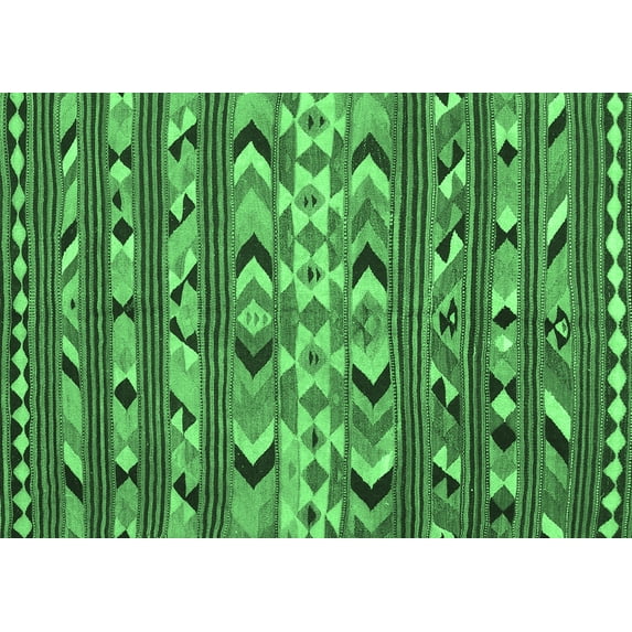 Ahgly Company Indoor Rectangle Oriental Emerald Green Traditional Area Rugs, 6' x 9'