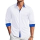 thumbnail image 1 of Camisa de vestir Barry.Wang White para hombre de manga larga de negocios, 1 of 6