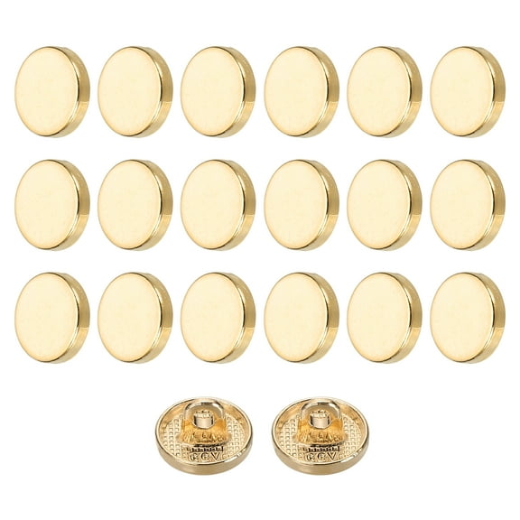 20pcs 16L Metal Round Flat Sewing Buttons 10mm Alloy Shank Craft Replacement Button for Men Women Suit Woolen Coat Shirt Trousers Sewing Crafts, Rose Gold