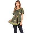 thumbnail image 5 of Sakkas Petra Women's Casual Loose Flared Corset Short Sleeve Lace Blouse Top Tunic - 2207-Green - Plus Size, 5 of 5