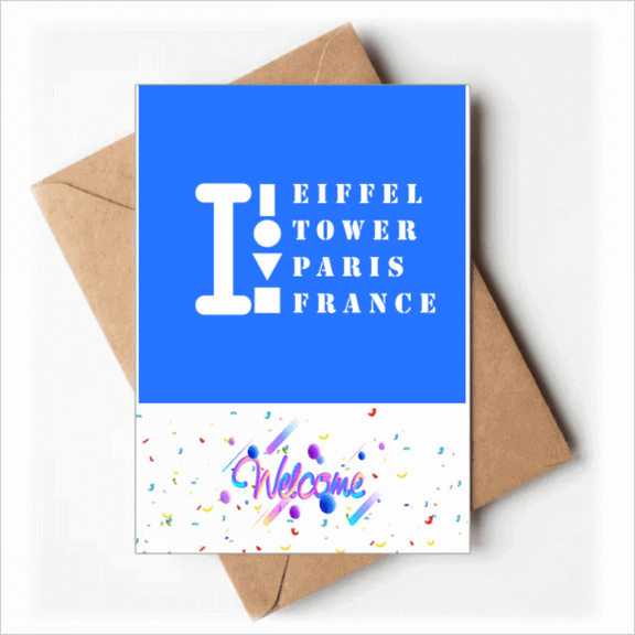 Eiffel Tower Paris France Welcome Back Greeting Cards Envelopes Blank