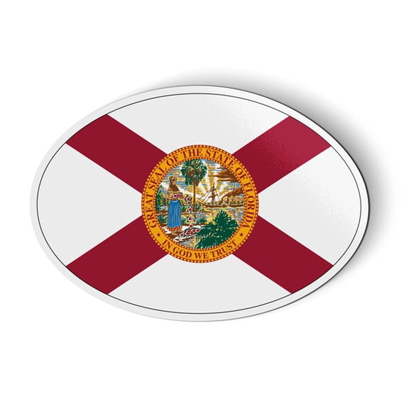 Florida State Flag Oval - 5.5" Magnet for Car Locker Refrigerator
