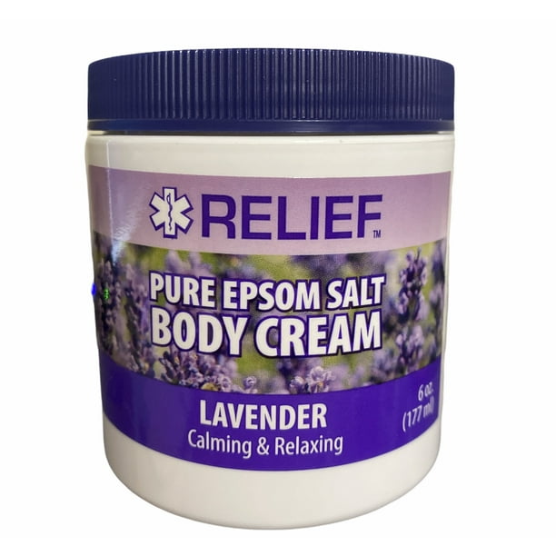 Pure Epsom Salt Body Cream Lavender Calming Relaxing 6 oz Developed in