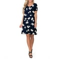 thumbnail image 3 of ANYJOIN Women's Summer Casual Dresses V Neck Short Sleeve Swing Dress with Pockets, 3 of 5