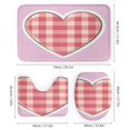 thumbnail image 3 of Shower Curtain Set 4 Piece include Shower Curtain and Rugs and Non Slip U Shaped Toilet Rugs Luxury Bathroom Decor Pink Plaid Heart, 3 of 5
