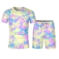 thumbnail image 3 of MKLEKYY Conjunto Deportivo Informal Corto Para Mujer Y Hombre, Ideal Para Vacaciones Y Fitness, Con Mangas Cortas Y Pantalones Cortos, Ideal Para Actividades De Primavera, Verano Y Otoño., 3 of 5
