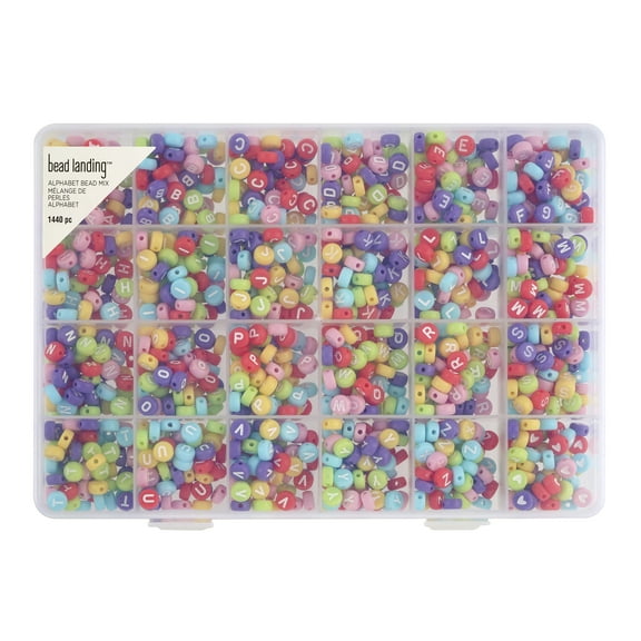 Multicolored Alphabet Round Beads - 7mm by Bead Landing 1440 pc
