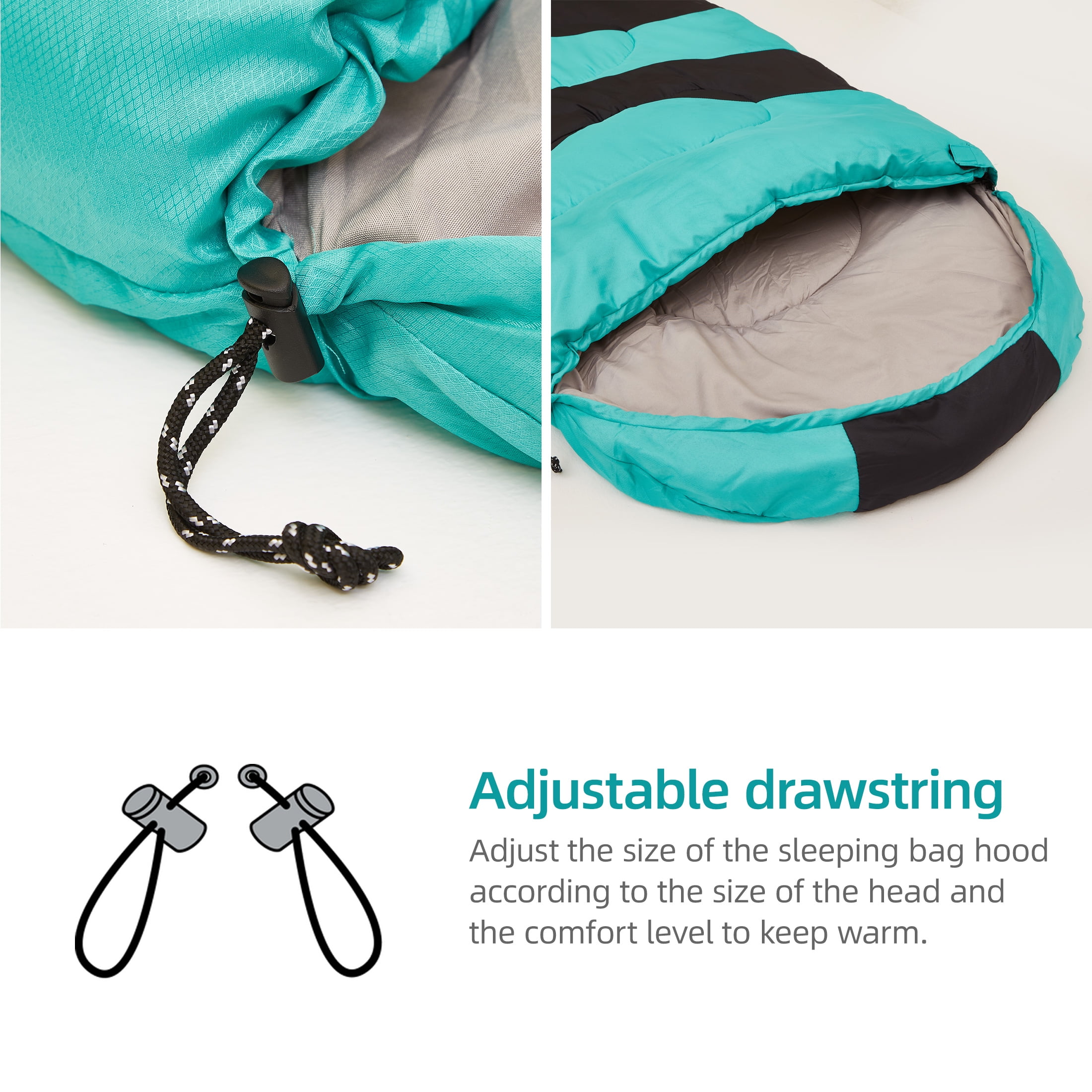 Invoker Sleeping Bag for Adults Kids, Warm & Cool Weather 3-4 Season, 23℉Camping Sleeping Bag, Waterproof Portable Backpacking Hiking Outdoors