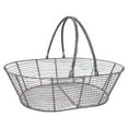 thumbnail image 3 of Organizador de fruteros de alambre de hierro, cesta de almacenamiento para pan y verduras, ideal para repostería. Gris plata, 3 of 9