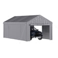 thumbnail image 6 of Dateyes  12x20ft Heavy Duty Carport Canopy, Portable Garage Car Canopy with Removable Sidewalls, Car Shelter for Cars, Boats, and Tools Storage, Gray, 6 of 9
