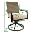 thumbnail image 6 of Garden Elements Bellevue Aluminum Woven Back Swivel Rocker, Taupe (Pack of 2), 6 of 8