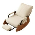 thumbnail image 2 of Sillón mecedor individual con respaldo ancho, sillón reclinable de ocio, sillón reclinable para dormitorio, sala de estar, oficina Beige Marrón, 2 of 8