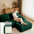thumbnail image 6 of Cloud Sectional Couches for Living Room, Boneless Couch Modular Sectional Sofa, Modern Deep Seat Sofa with Pillows, 4 Seater Comfy Floor Couch for Bedroom, No Assembly Required,Green, 6 of 10