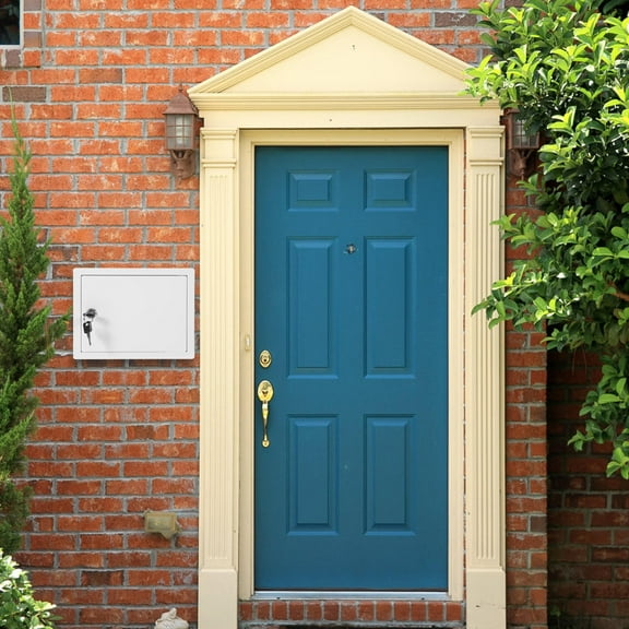 Tineasur Lockable Mailbox Wall Mounted Milk Box White Plastic 1Pcs Home Supply