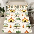 thumbnail image 2 of Manfei Camper Sheet Set Queen,Happy Camping Bedding Sets Queen Size,Adventures Rv Queen Sheet Sets For Girl Boys,Ultra Soft Room Decorative,4 Pieces, 2 of 7