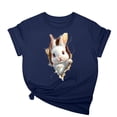 thumbnail image 1 of Tops de Cuello Alto para las Mujeres Amante Impreso Camiseta Cuello Redondo Manga Corta, Poliéster Spandex, 1 of 7